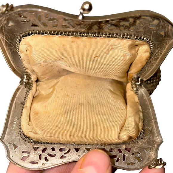 whiting & Davis antique original silver mesh cross body mini bag HOLIDAY - Picture 9 of 10